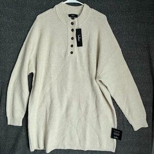 Lulus New Men Beige Knit Long sleeve Sweater Sz XL
